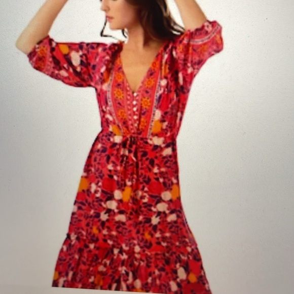 Walker & Wade Carrie floral meadows maxi dress sz M - Picture 3 of 8